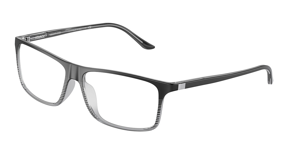 Starck SH1240X 0032 Eyeglasses in Black Grey Striped Pattern