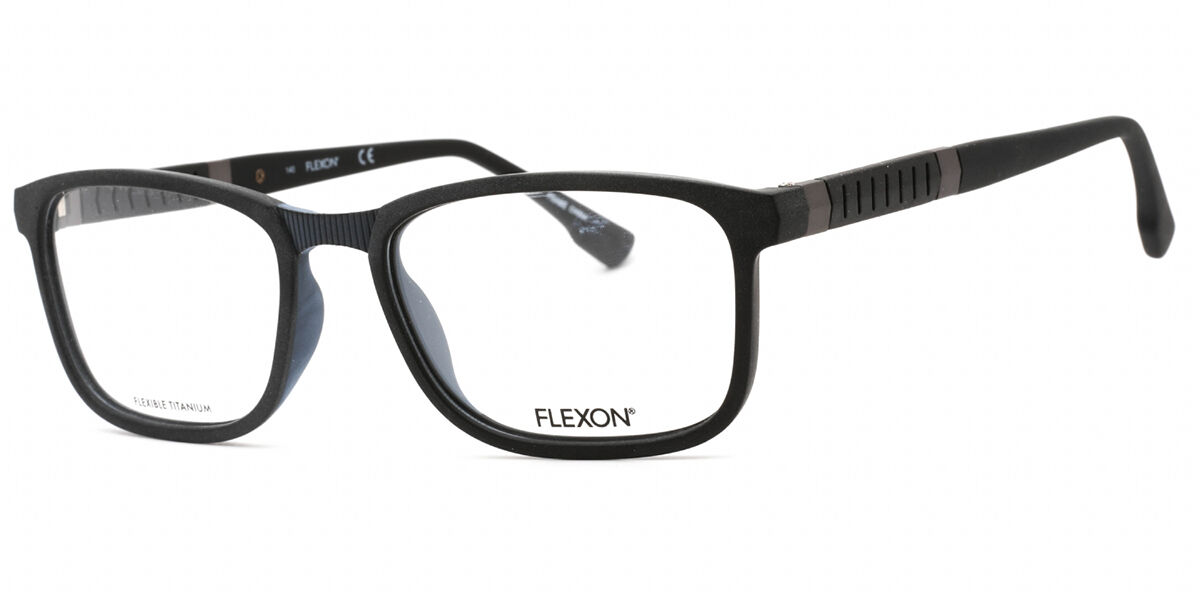 Flexon E1014 Occhiali Da Vista Uomo - Modello 001 Black, Taglia 56, Inclusa Custodia