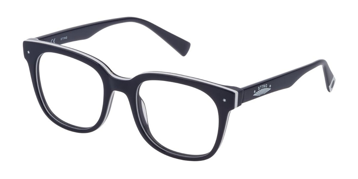 Sting VSJ681 06HE Men's Eyeglasses Blue Size 48 - Blue Light Block Available