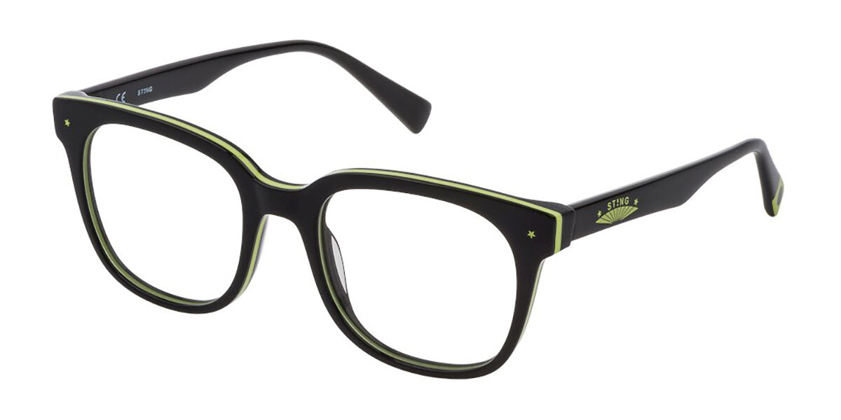 Sting VSJ681 0B29 Men's Eyeglasses Black Size 48 - Blue Light Block Available