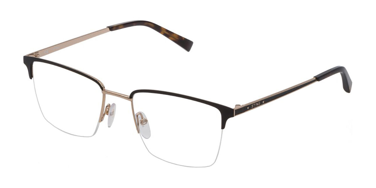 Sting VST356 0302 Men's Eyeglasses Black Size 52 - Blue Light Block Available