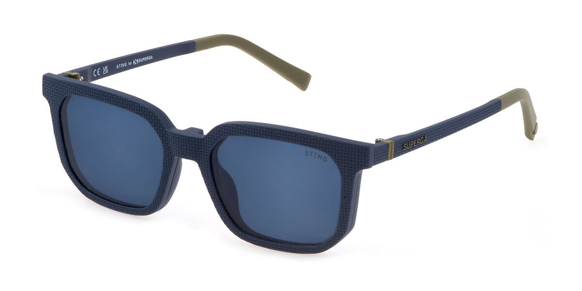 Sting USJ720 with Clip-On J99P Men's Glasses Blue Size - Free Lenses - HSA/FSA Insurance - Blue Light Block Available