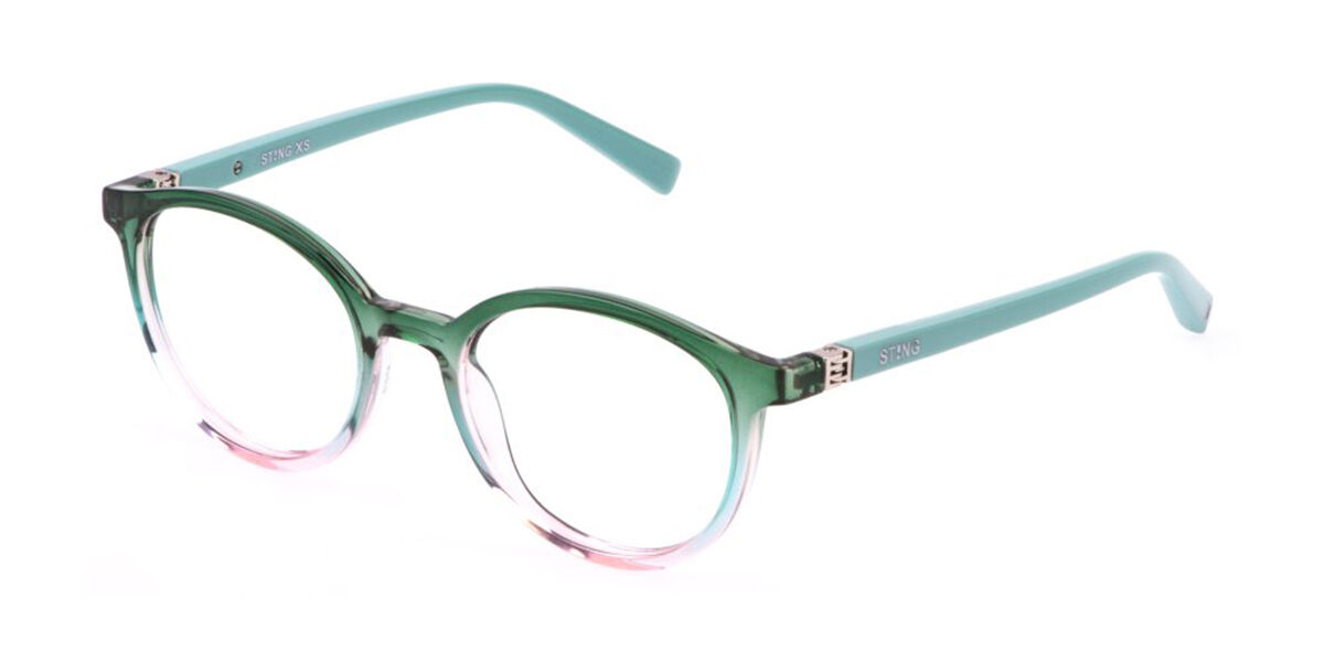 Sting VSJ741 Kids 07PL Kids' Eyeglasses Green Size 47 (Frame Only) - Blue Light Block Available