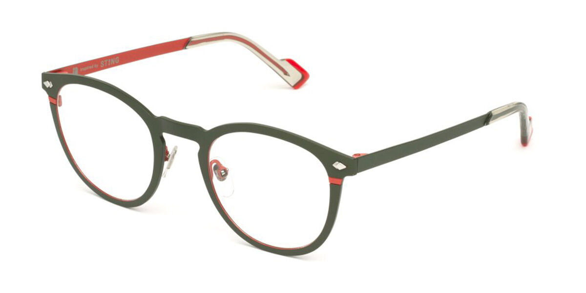 Sting VST534 08GP Men's Eyeglasses Green Size 49 (Frame Only) - Blue Light Block Available