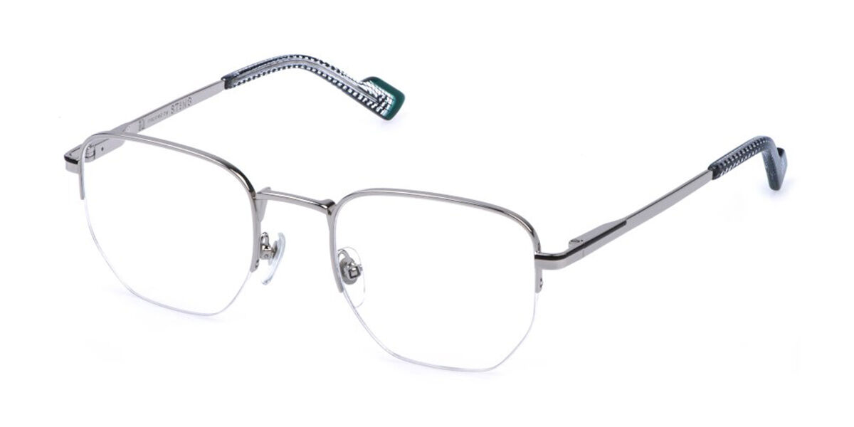 Sting Vst564 0k07 Men's Glasses Silver Size 51 - Free Lenses - Blue Light Block Available In Shiny Palladium Silver