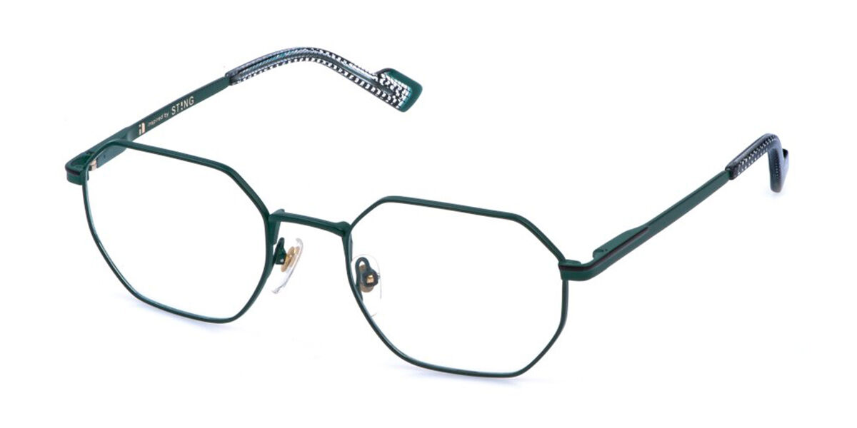 Sting Vst565 0srl Men's Glasses Green Size 53 - Free Lenses - Blue Light Block Available In Matte Military Green
