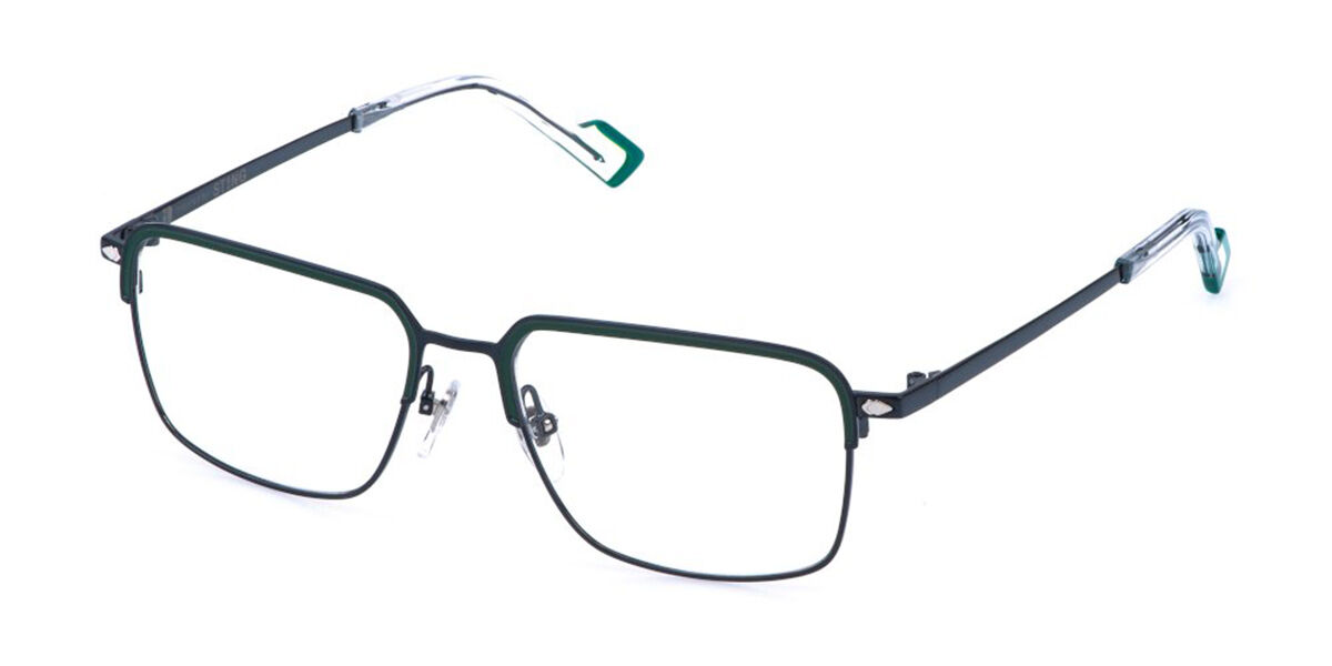Sting Vst566 08pn Men's Glasses Green Size 55 - Free Lenses - Blue Light Block Available In Shiny Dark Green On Dark Blue