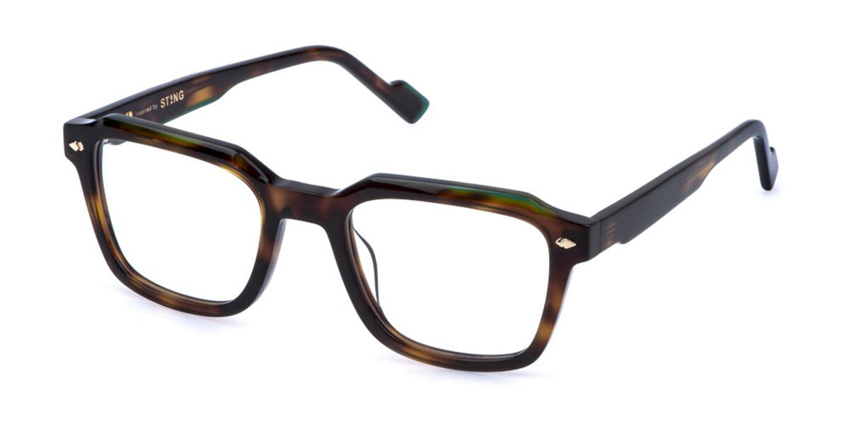 Sting Vst570v 0790 Men's Glasses Tortoiseshell Size 51 - Free Lenses - Blue Light Block Available In Shiny Dark Brown Tortoise