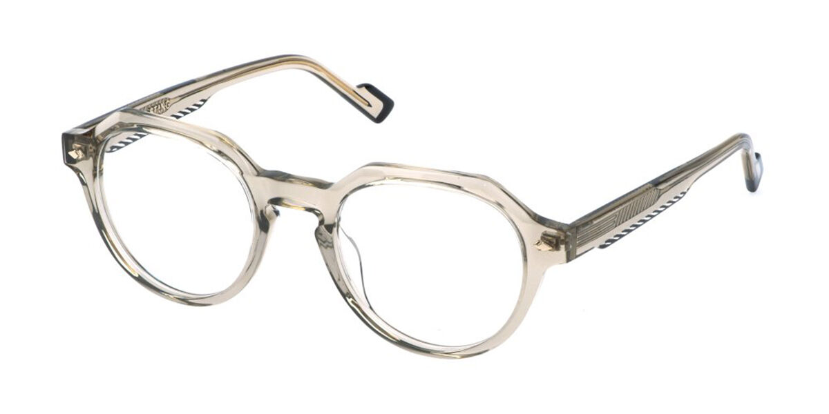 Sting Vst571 07hm Men's Glasses Brown Size 49 - Free Lenses - Blue Light Block Available In Transparent Beige Brown