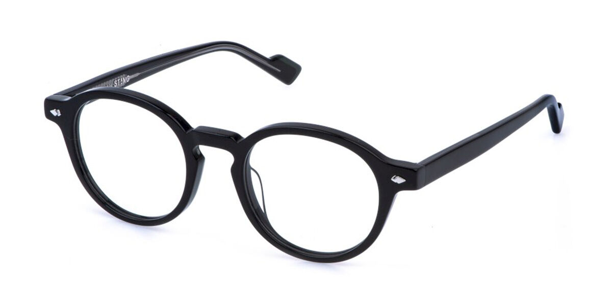Sting Vst572 0700 Men's Glasses Black Size 48 - Free Lenses - Blue Light Block Available In Shiny Black