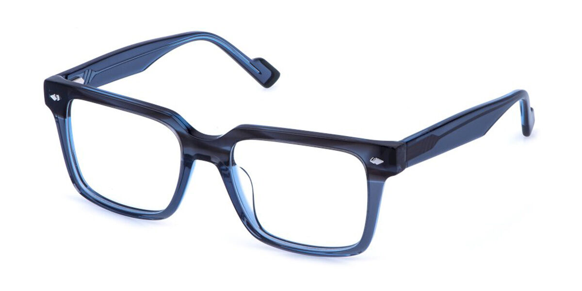 Sting Vst574v 06mx Men's Glasses Blue Size 52 - Free Lenses - Blue Light Block Available In Shiny Faded Pattern Grey Light Blue