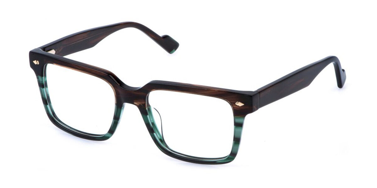 Sting Vst574v 0vbt Men's Glasses Brown Size 52 - Free Lenses - Blue Light Block Available In Shiny Striped Faded Brown Green