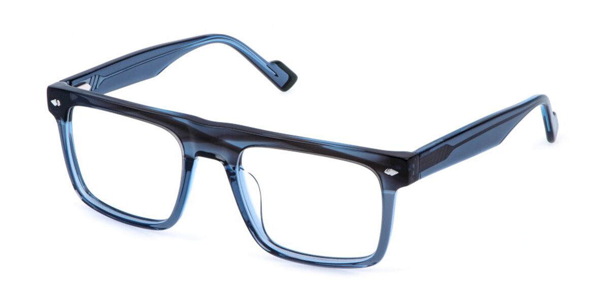 Sting Vst575v 06mx Men's Glasses Blue Size 53 - Free Lenses - Blue Light Block Available In Shiny Faded Pattern Grey Light Blue