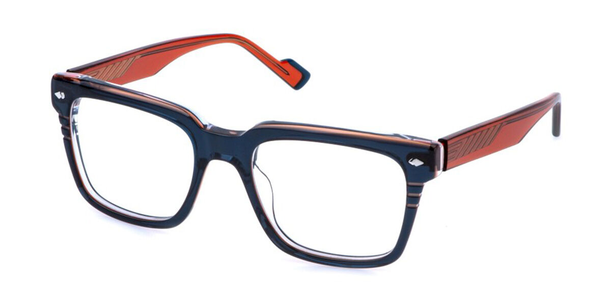 Sting Vst577 0l75 Men's Glasses Blue Size 54 - Free Lenses - Blue Light Block Available In Transparent Dark Blue On Clear