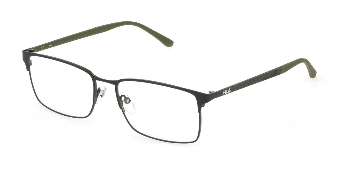 Photos - Glasses & Contact Lenses Fila VFI292 08RV Men's Eyeglasses Green Size 57  - Blue L (Frame Only)