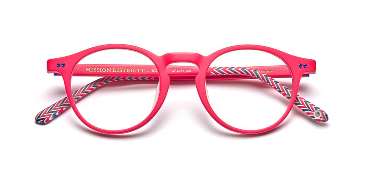 Etnia Barcelona Mission District Ii Rd Men's Glasses Red Size 47 - Free Lenses - Blue Light Block Available In Light Red