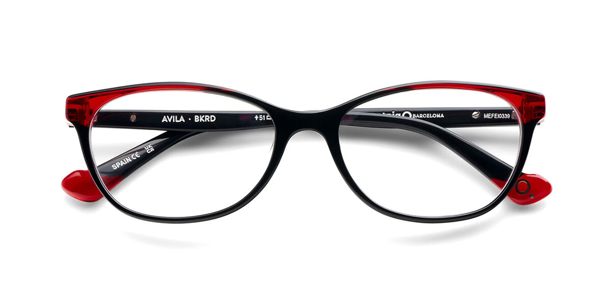 Etnia Barcelona Avila BKRD Women's Eyeglasses Black Size 53 (Frame Only) - Blue Light Block Available