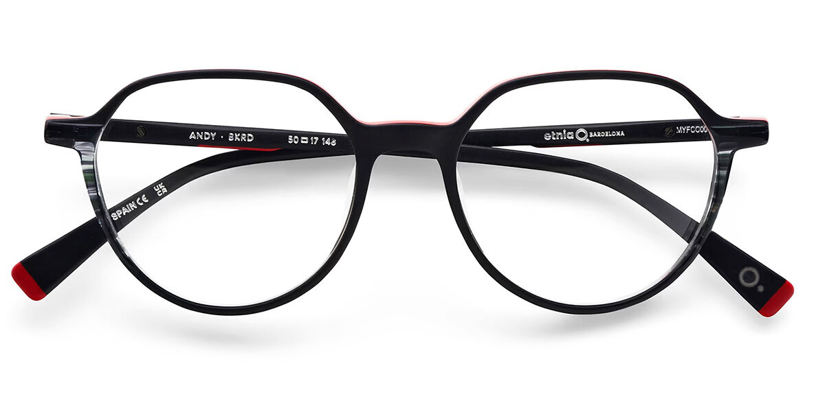 Etnia Barcelona Andy BKRD Men's Eyeglasses Black Size 50 (Frame Only) - Blue Light Block Available