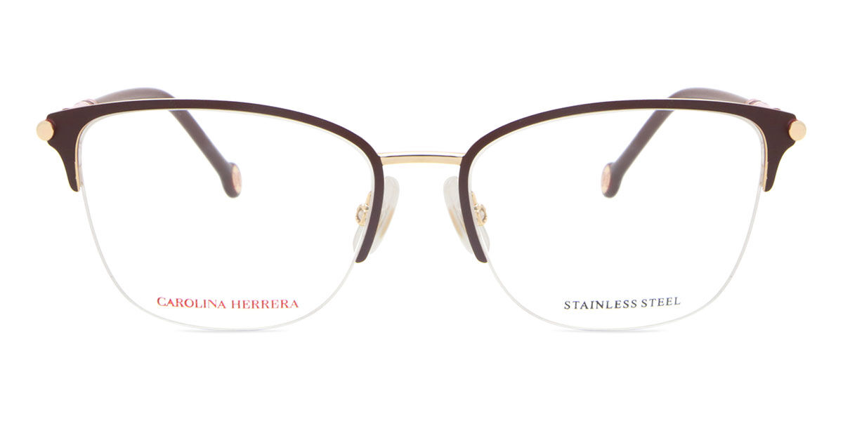 Carolina Herrera CH 0033 NOA Eyeglasses in Burgundy Gold ...