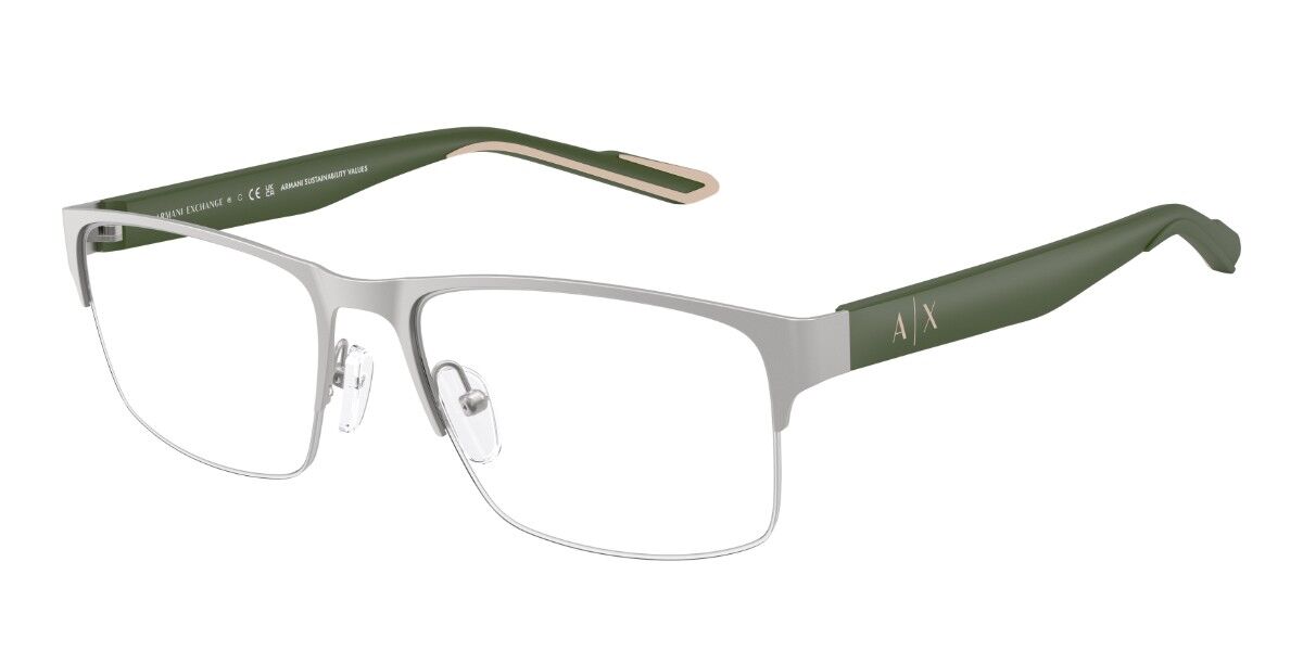 Armani Exchange AX1068 6045 56 Silvriga Glasögon (Endast Båge) Män