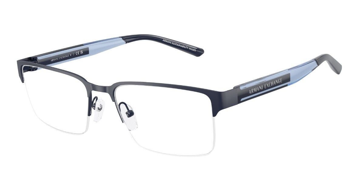 Armani Exchange AX1075 6130 55 Bl&aring;a Glas&ouml;gon (Endast B&aring;ge) M&auml;n