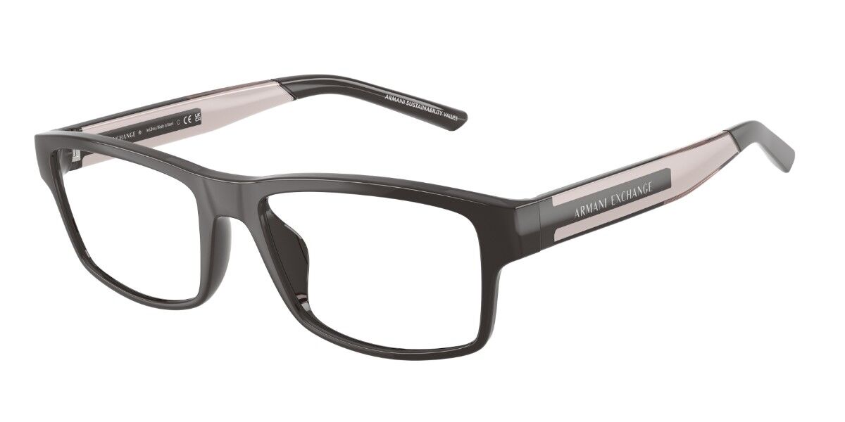 Shiny Brown rectangle Plastic eyeglasses Online - Full Rim - AX3140U