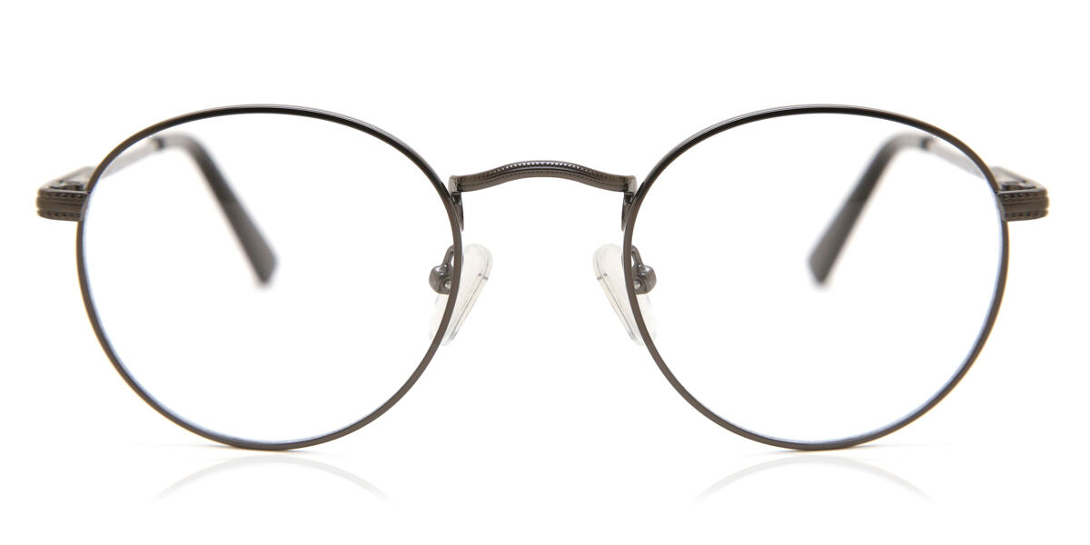 Herren Oval Vollrand Metal Graue Brillen - Blaulichtbrille - SmartBuy Collection