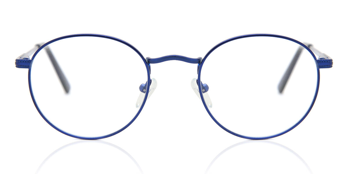 Herren Oval Vollrand Metal Blaue Brillen - Blaulichtbrille - SmartBuy Collection