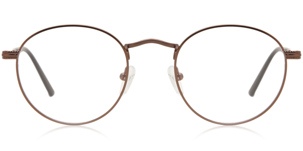 Herren Oval Vollrand Metal Braune Brillen - Blaulichtbrille - SmartBuy Collection
