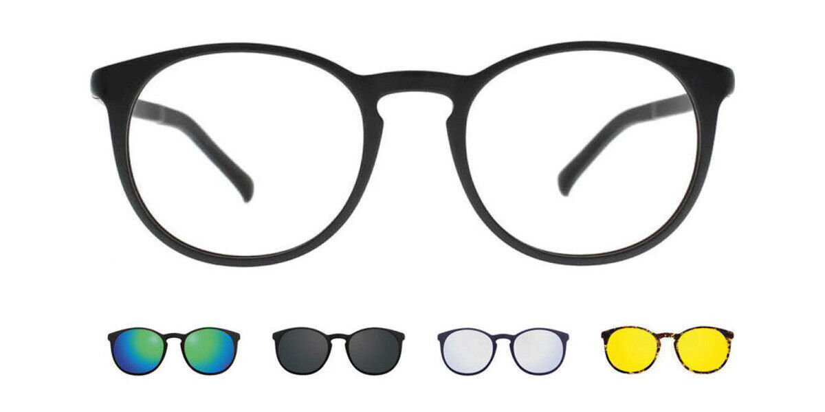 Photos - Glasses & Contact Lenses SmartBuy Collection Round Clip-On Plastic Men's Glasses Discount Online Bl 
