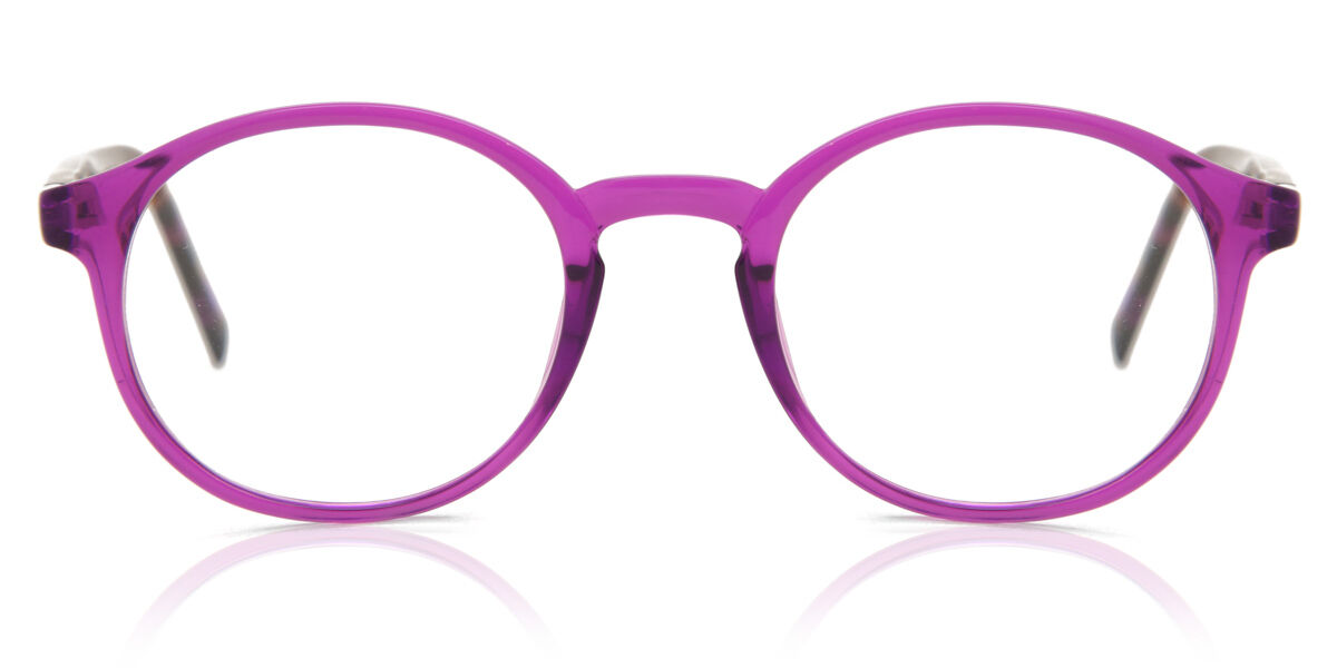 Herren Round Vollrand Plastik Purple Brillen - Blaulichtbrille - SmartBuy Collection