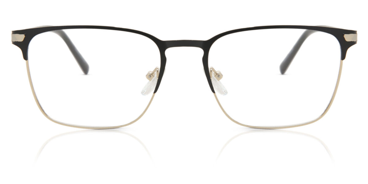 Square Full Rim Metal Men's Prescription Glasses Online Black Size 53 - Free Lenses - Blue Light Block Available - SmartBuy Collection