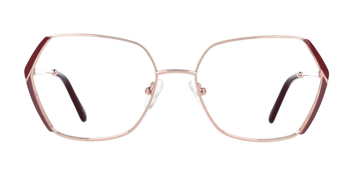Geometric Full Rim Metal Women’s Prescription Glasses Online Rose-Gold Size 56 - Blue Light Block Available - SmartBuy Collection