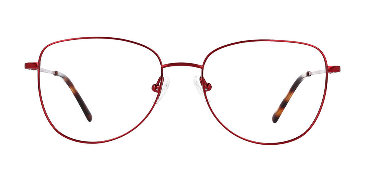 Oval Full Rim Titanium Women’s Prescription Glasses Online Red Size 53 - Blue Light Block Available - SmartBuy Collection