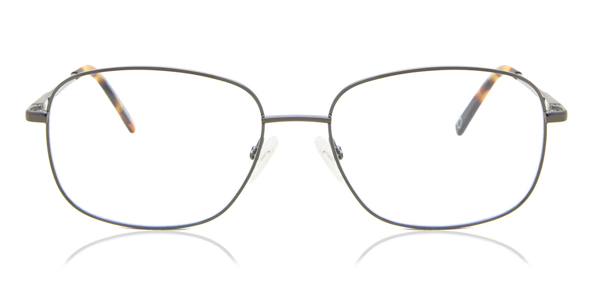 Rectangle Full Rim Metal Men's Prescription Glasses Online Gunmetal Size 58 - Blue Light Block Available - SmartBuy Collection