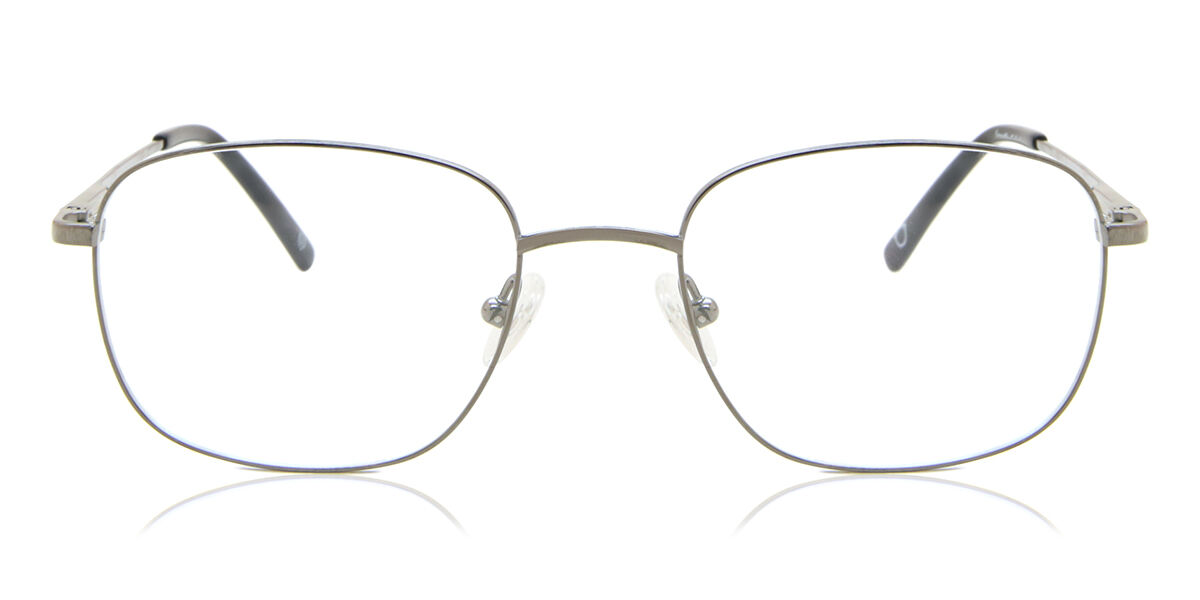 Rectangle Full Rim Titanium Men's Prescription Glasses Online Gunmetal Size 54 - Blue Light Block Available - SmartBuy Collection