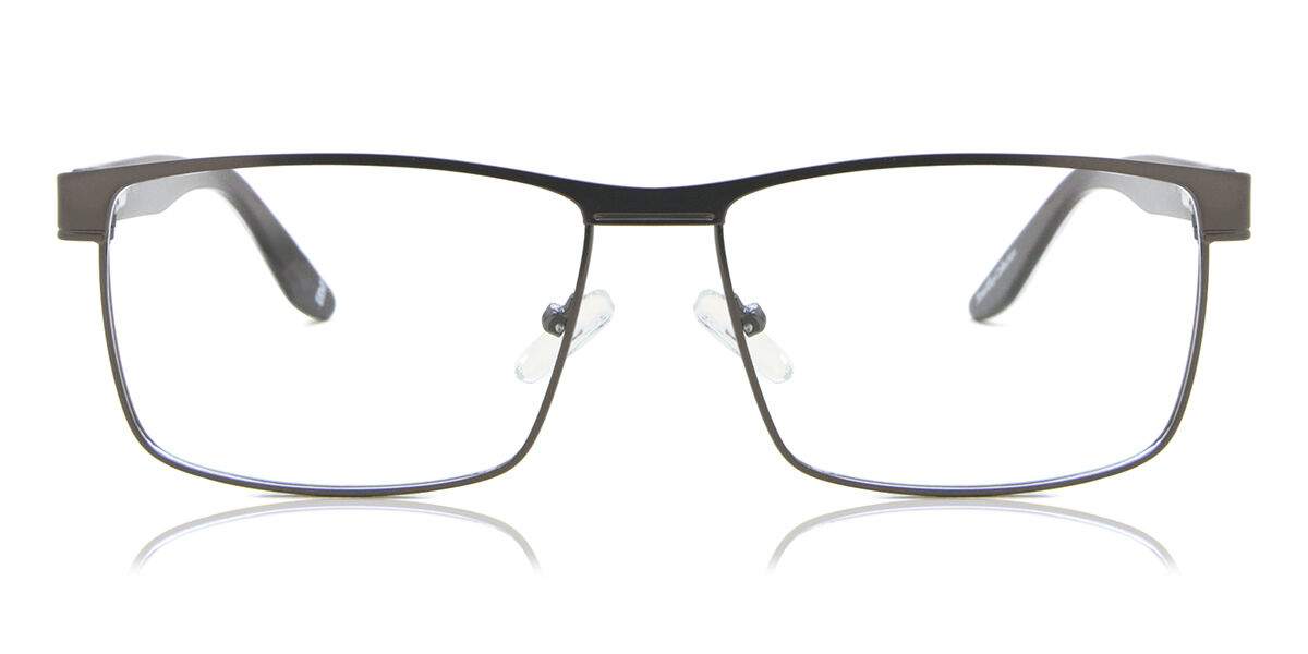 Rectangle Full Rim Metal Men's Prescription Eyeglasses Online Gunmetal Size 58 - Free Lenses - Blue Light Block Available - SmartBuy Collection