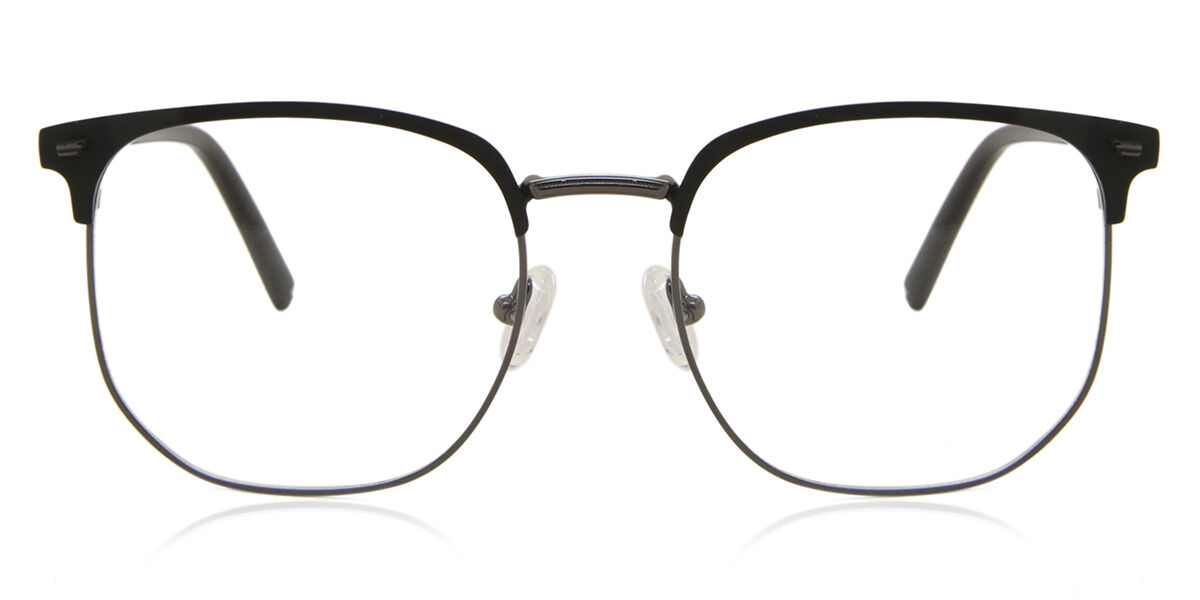 Browline Full Rim Metal Men's Prescription Eyeglasses Online Black Size 51 - Free Lenses - Blue Light Block Available - SmartBuy Collection