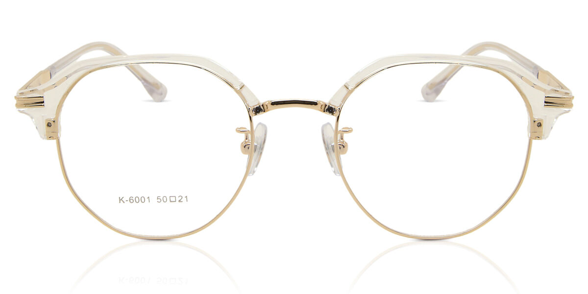 Browline Halv Ram Metall Guldiga Glasögon Män - Blåa Light Glasoögon - SmartBuy Collection