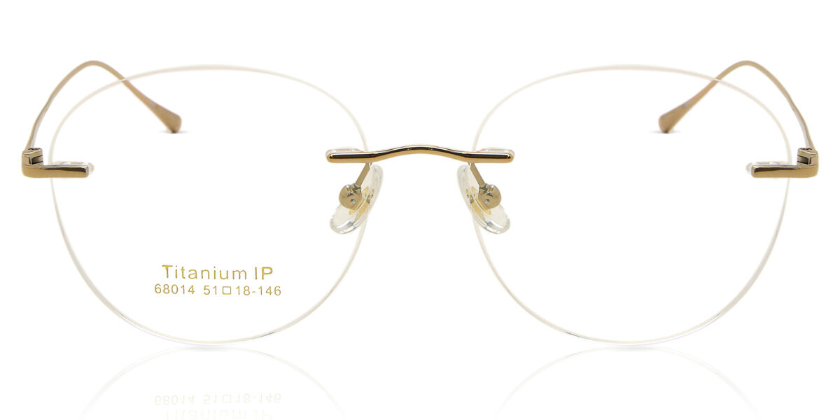 Herren Round Rimless Titanium Goldene Brillen - Blaulichtbrille - SmartBuy Collection