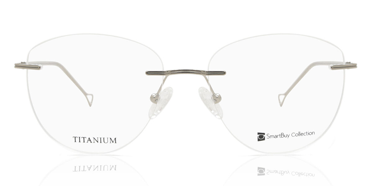 Oval Rimless Titanio Grises Gafas Recetadas Para Hombre - Gafas Anti-Azules - SmartBuy Collection