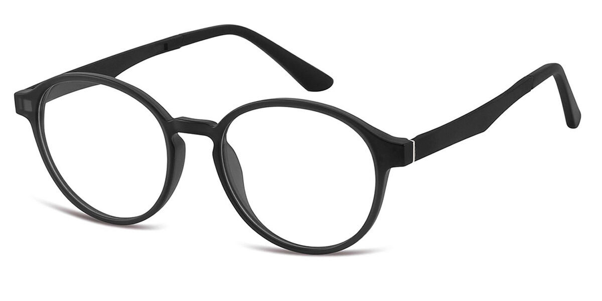 Round Full Rim TR90 Men's Glasses Discount Online Black Size 51, Free Lenses, HSA/FSA Insurance, Blue Light Block Available - SmartBuy Collection