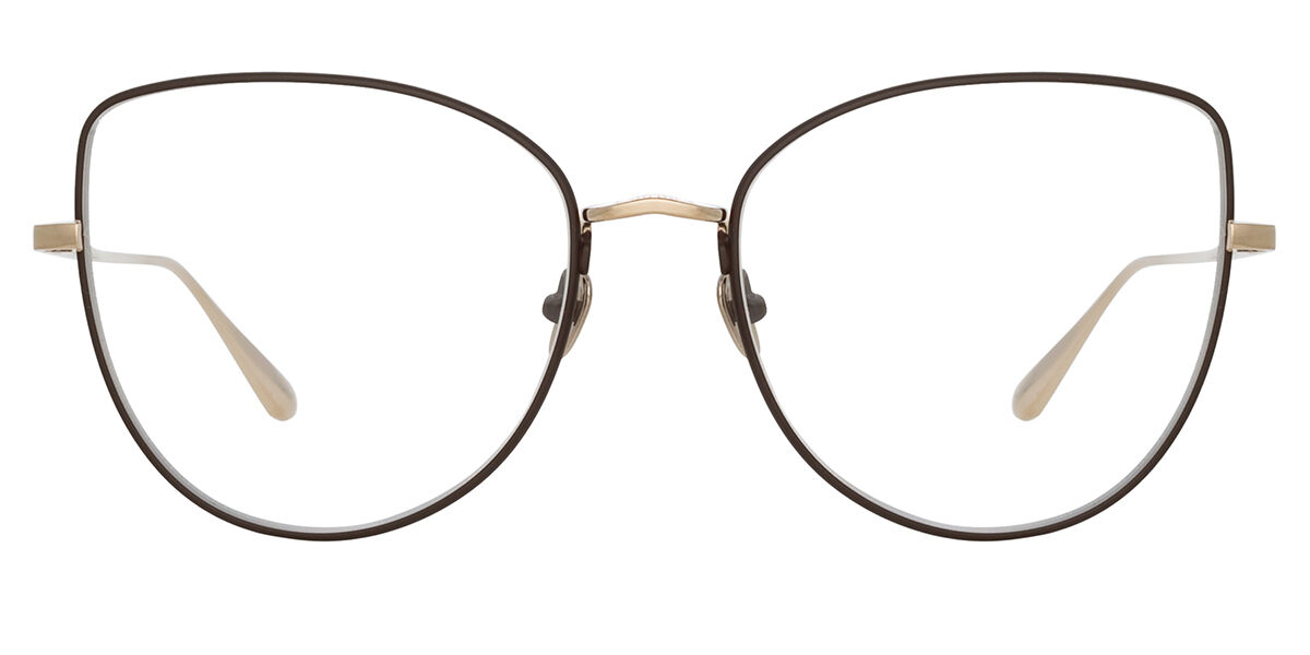 Linda Farrow ELOISE LFL1336 C6 Eyeglasses in Yellow Gold Mocha Brown ...