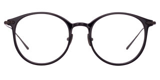 Gray Oval Optical Frame in Black (Asian Fit) – LINDA FARROW (U.S.)
