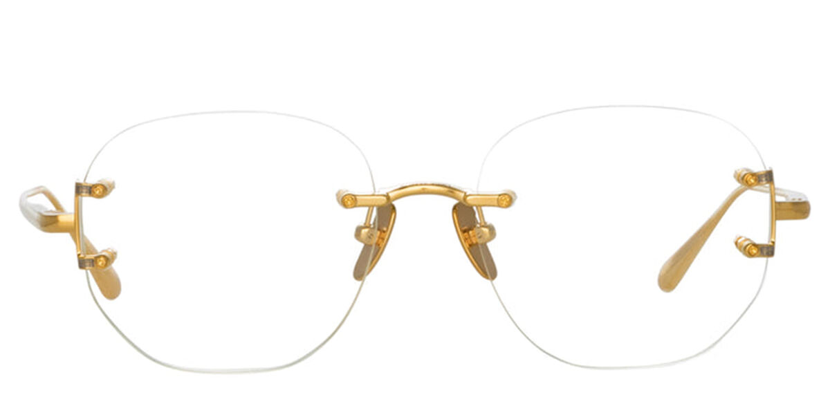 Linda Farrow SANDOR LFL1497 C3 Men's Eyeglasses Gold Size 51 - Blue Light Block Available