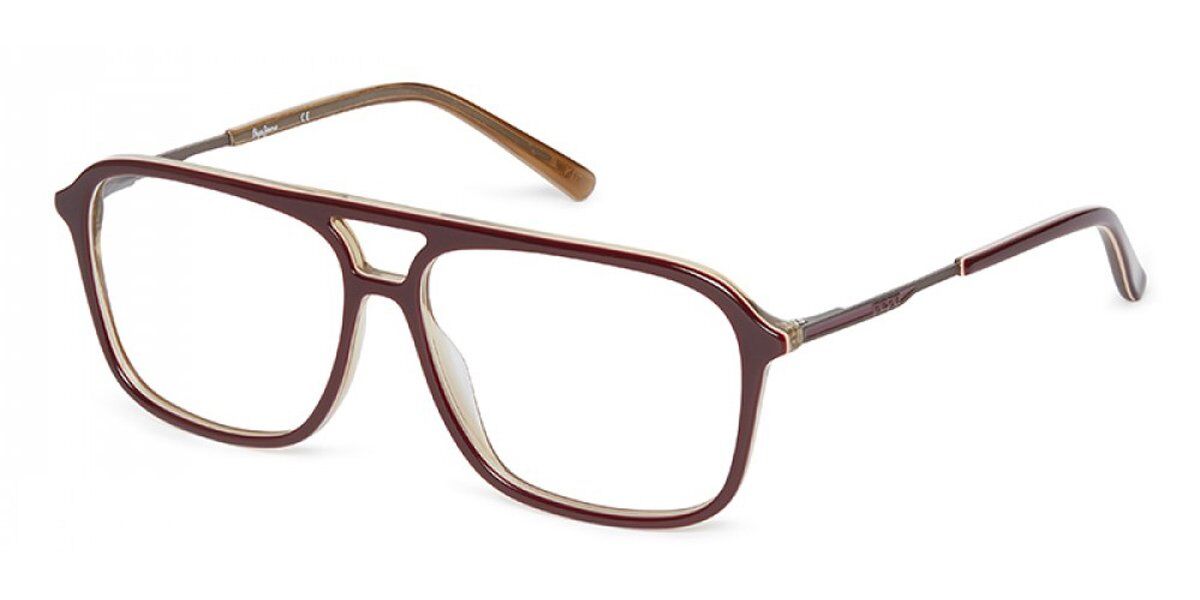 Photos - Glasses & Contact Lenses Pepe Jeans PJ3399 C3 Men's Eyeglasses Burgundy Size 57 (Frame O 