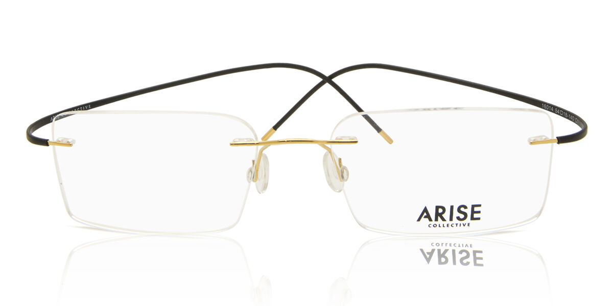 Square Rimless Metal Men's Prescription Glasses Online Gold Size 54 - Free Lenses - Blue Light Block Available - Arise Collective