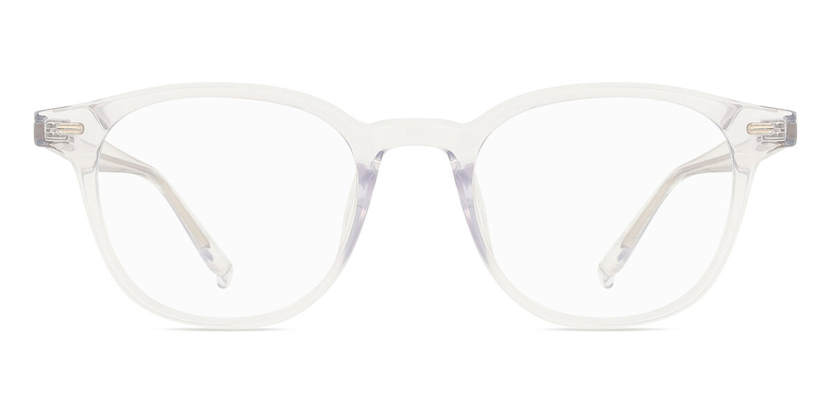 Fyrkantig Halv Ram Plast Genomskinliga Glasögon Män - Blåa Light Glasoögon - Arise Collective