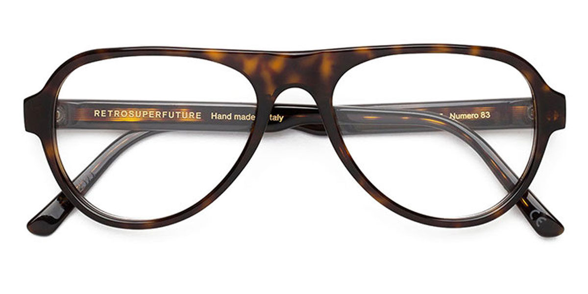 Retrosuperfuture NUMERO 83 NERO INB Men's Glasses Tortoiseshell Size 54 - Free Lenses - HSA/FSA Insurance - Blue Light Block