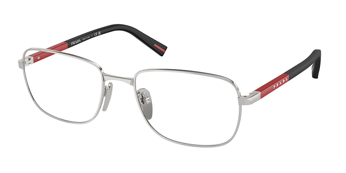 Prada Linea Rossa PS52QV 1BC1O1 Men's Eyeglasses Silver Size 56 (Frame Only) - Blue Light Block Available